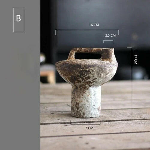 Rustic Ancient Vessel Ceramic Vase.