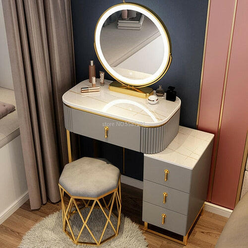 A Set Makeup Dressing Table with Mirror Slate Furniture Girl Bedroom.