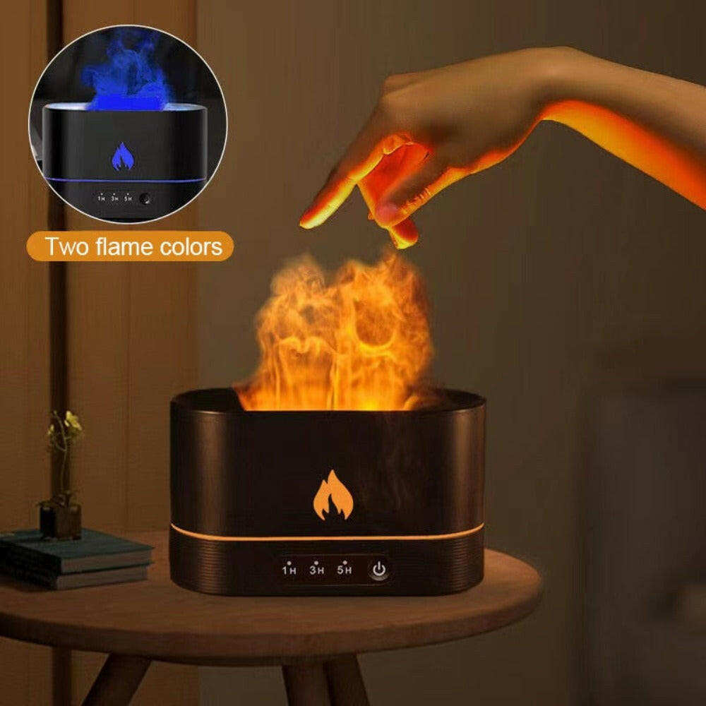 Essential Oil Diffuser With Flaming Effect And Timer.