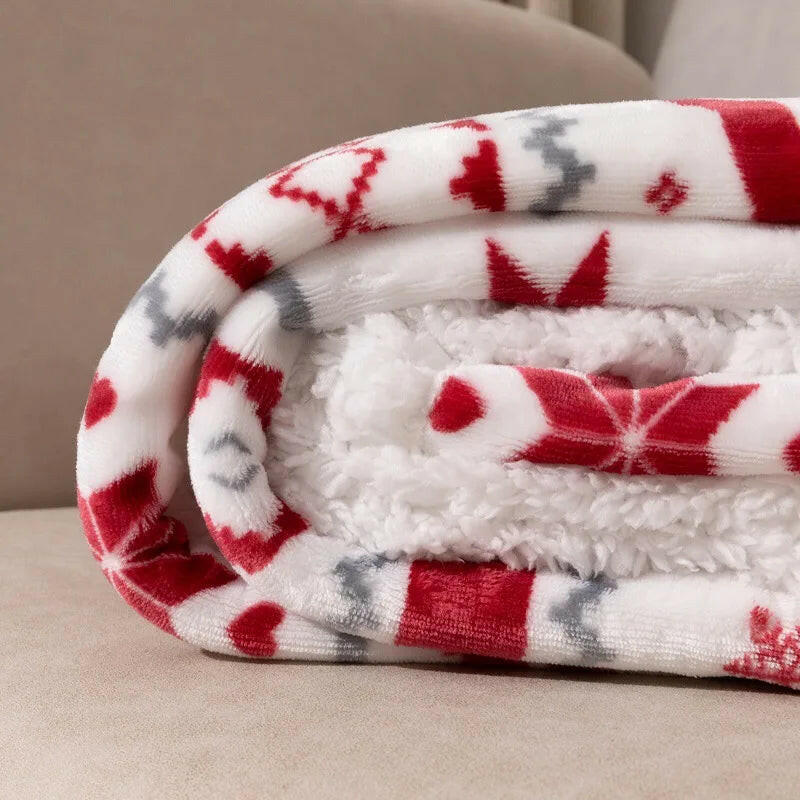 Christmas Sherpa Fleece Throw Blanket.