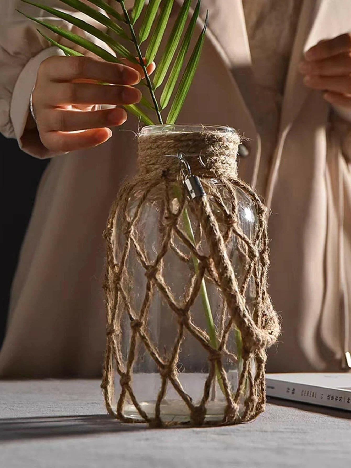 Rustic Hanging Glass Vase.