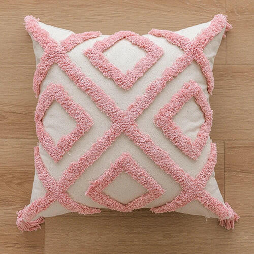 Woven Tufted Decorative Pillow Cover.