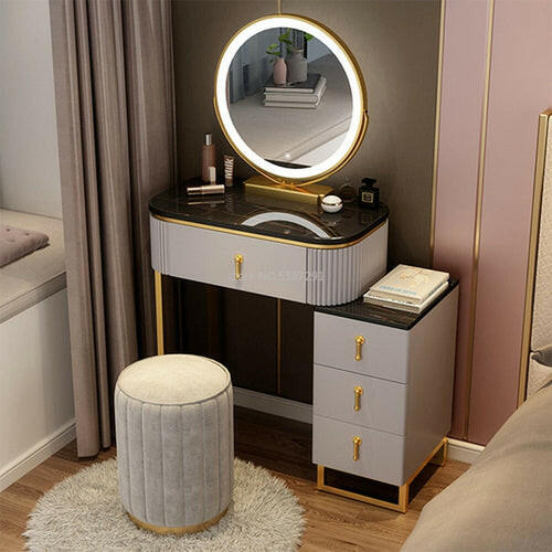 A Set Makeup Dressing Table with Mirror Slate Furniture Girl Bedroom.