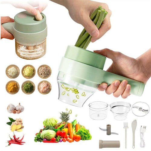 Portable Handheld 4 in 1 Electric Vegetable Slicer.