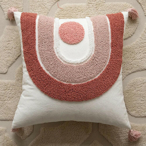 Woven Tufted Decorative Pillow Cover.