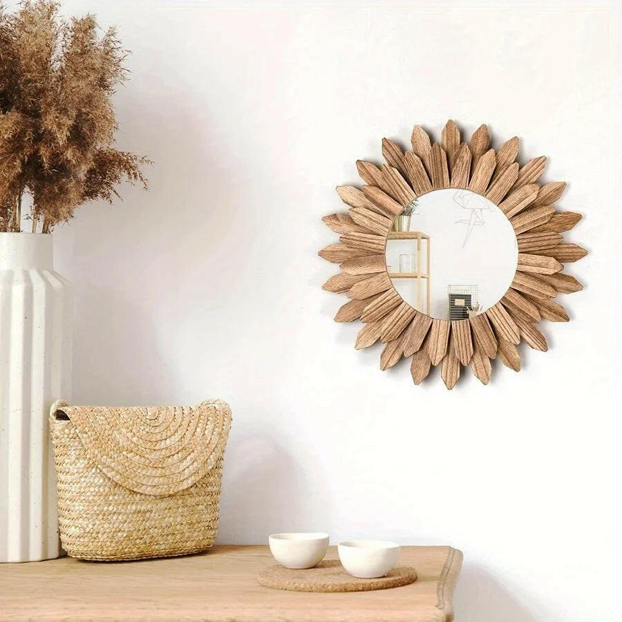 Surya Rustic Wood Mirror.