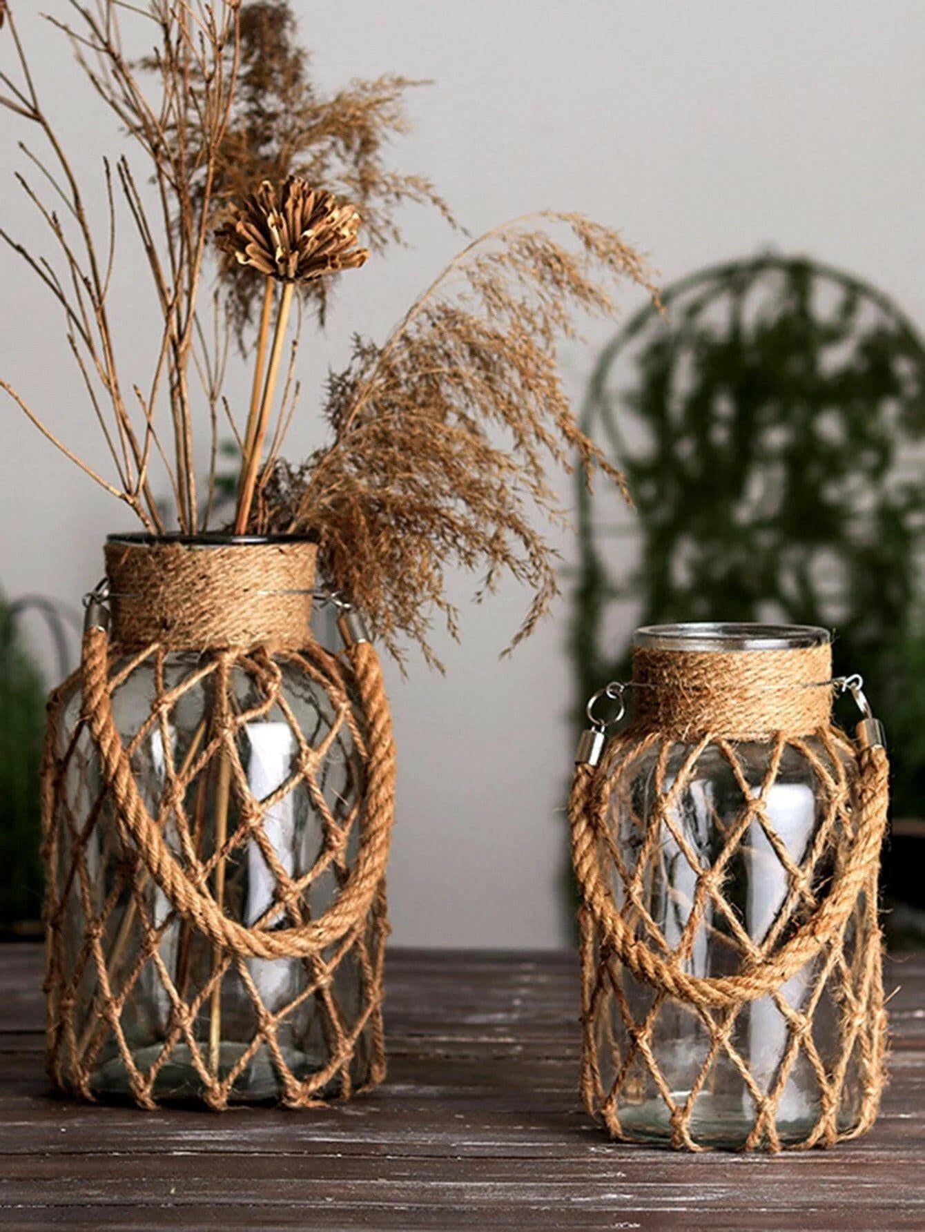 Rustic Hanging Glass Vase.