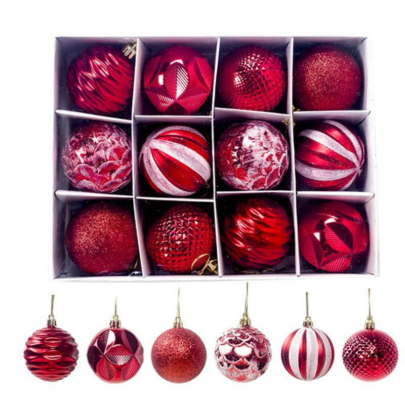 12 Pcs Christmas Supplies Gift Decoration Balls 6Cm.