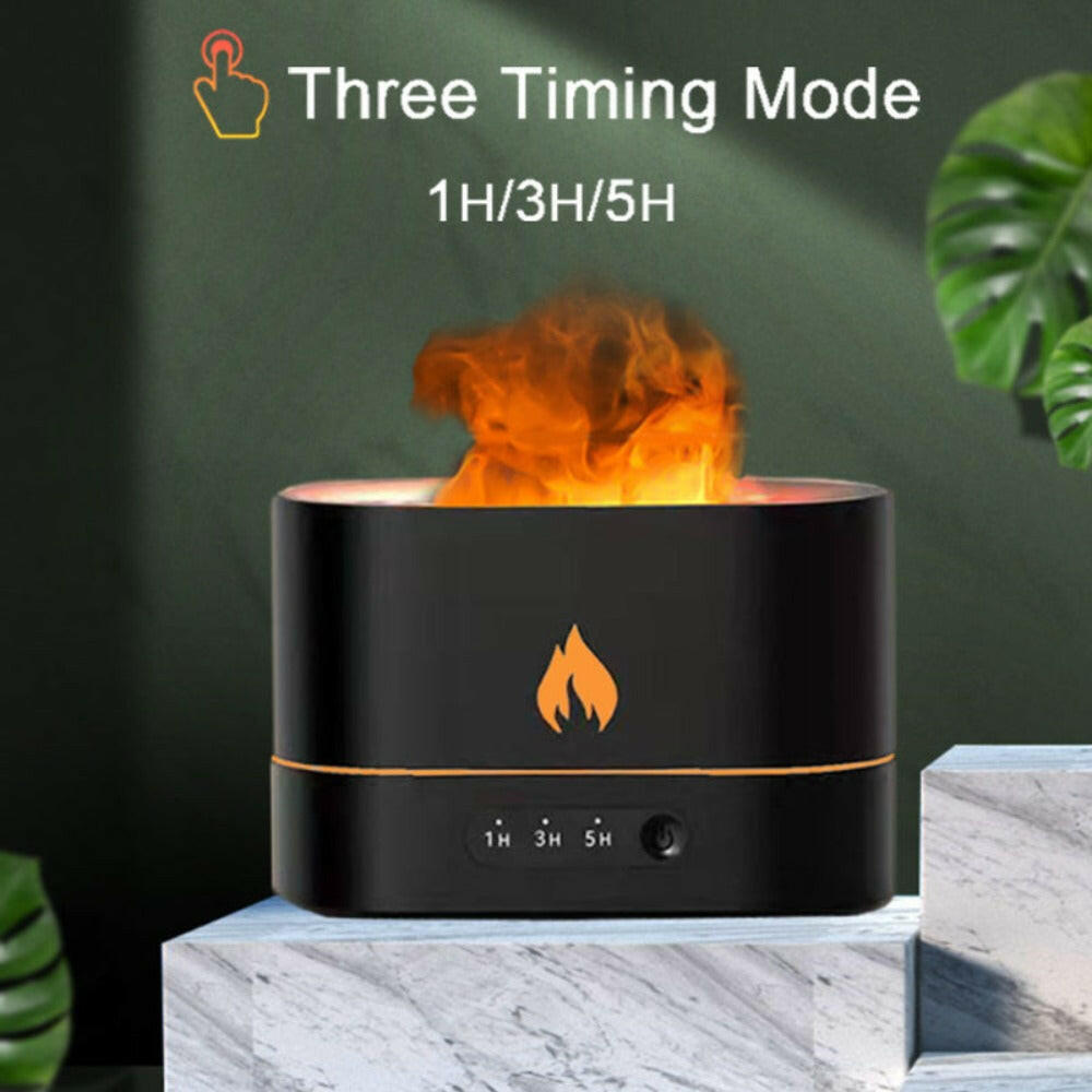 Essential Oil Diffuser With Flaming Effect And Timer.