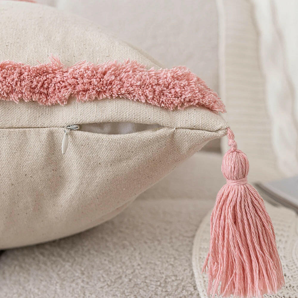 Woven Tufted Decorative Pillow Cover.