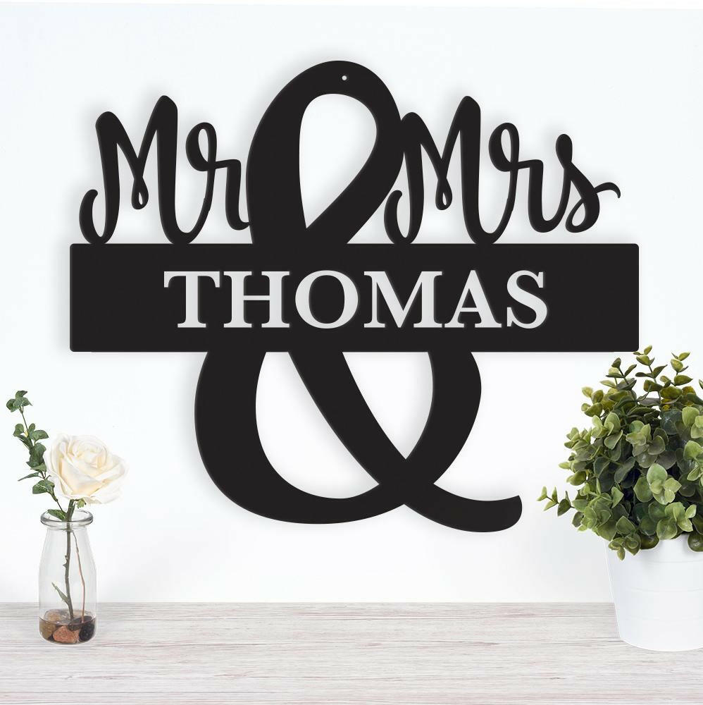 Mr. and Mrs. Monogram - Metal Wall Art/Decor.