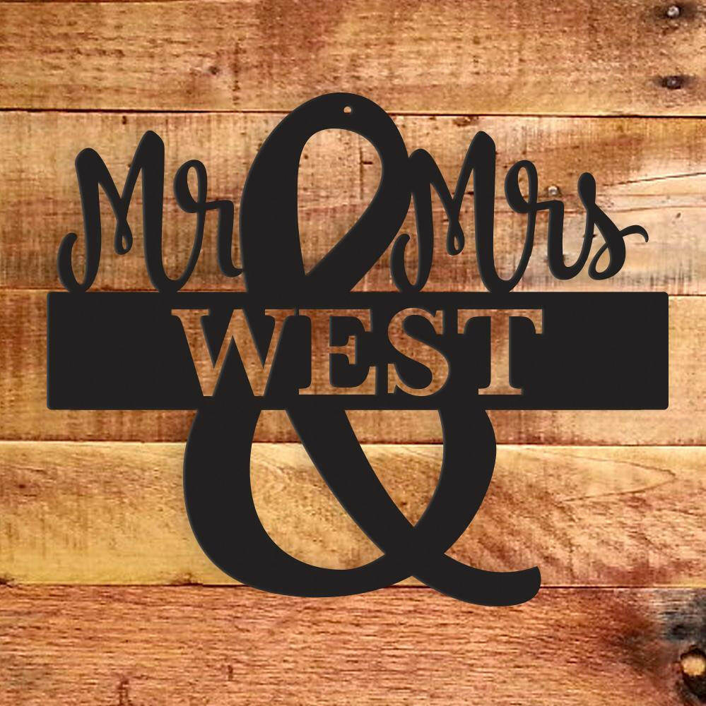 Mr. and Mrs. Monogram - Metal Wall Art/Decor.