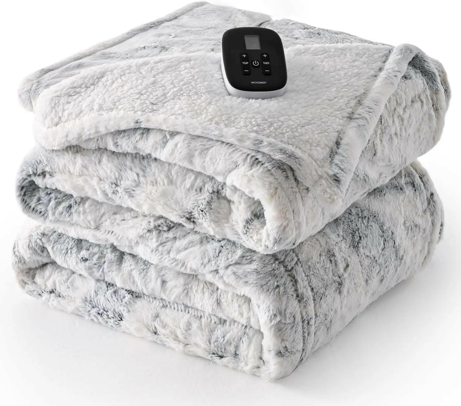 Electric Heating Blanket - Double-sided Marble Blue 77"x 84".