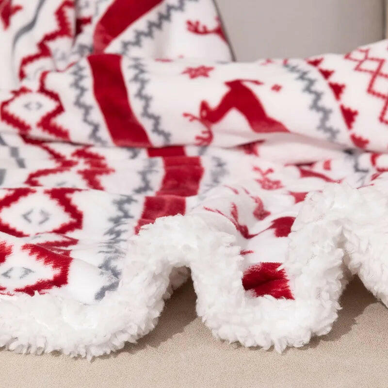 Christmas Sherpa Fleece Throw Blanket.