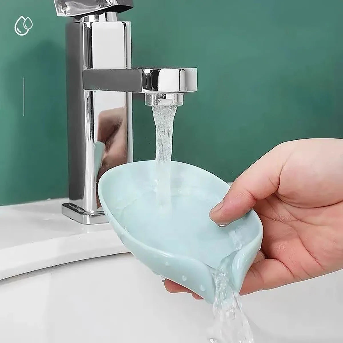 Leaf Shape Soap Box Drain Soap Holder Bathroom Accessories Suction Cup.