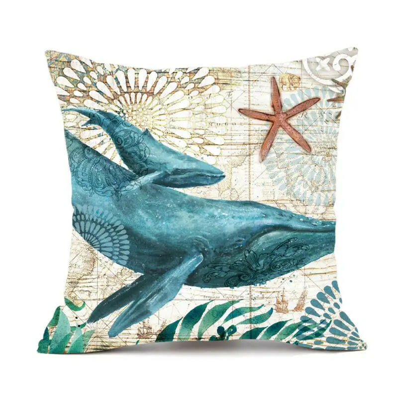 Set of 4 Marine Life Cushion Covers.