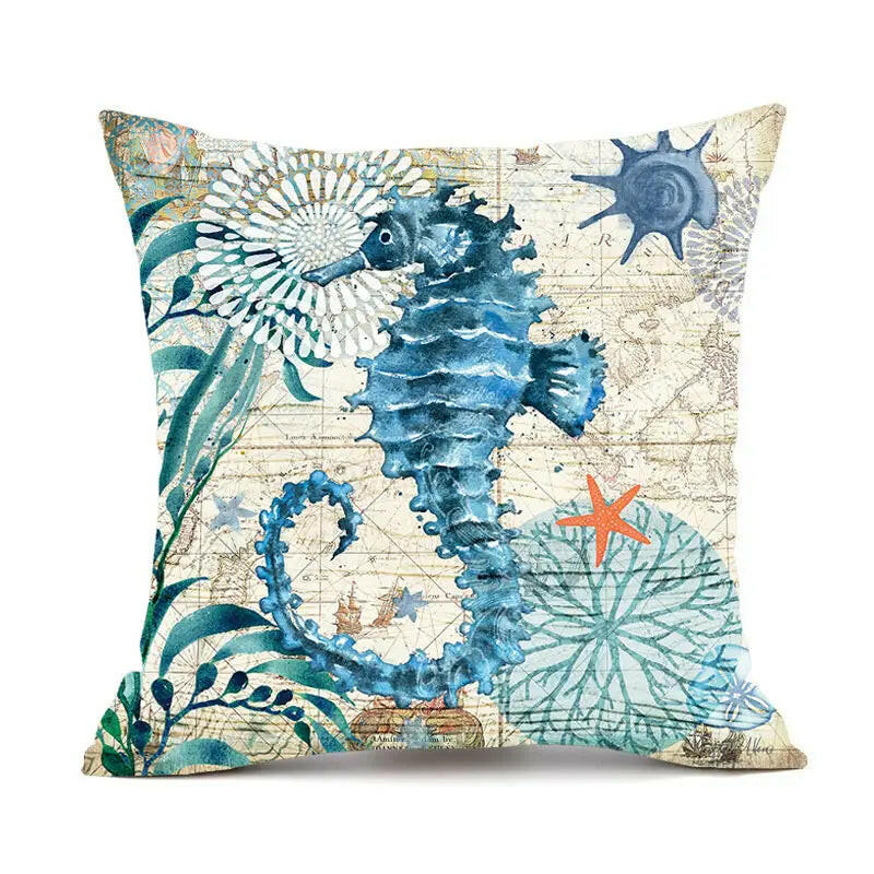 Set of 4 Marine Life Cushion Covers.