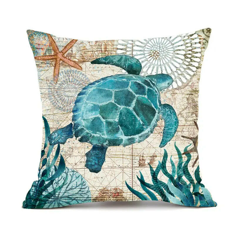 Set of 4 Marine Life Cushion Covers.