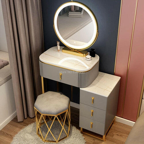 A Set Makeup Dressing Table with Mirror Slate Furniture Girl Bedroom.