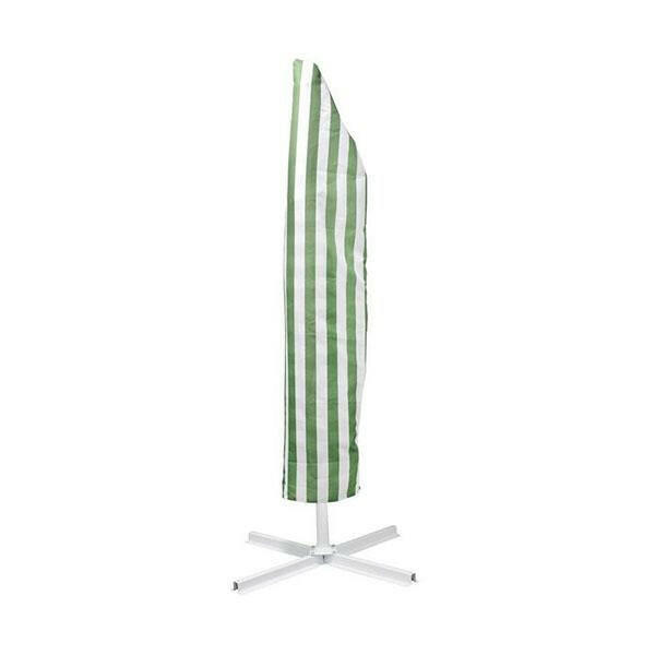 Striped Outdoor Umbrella For Garden Patio Green And White Stripe.