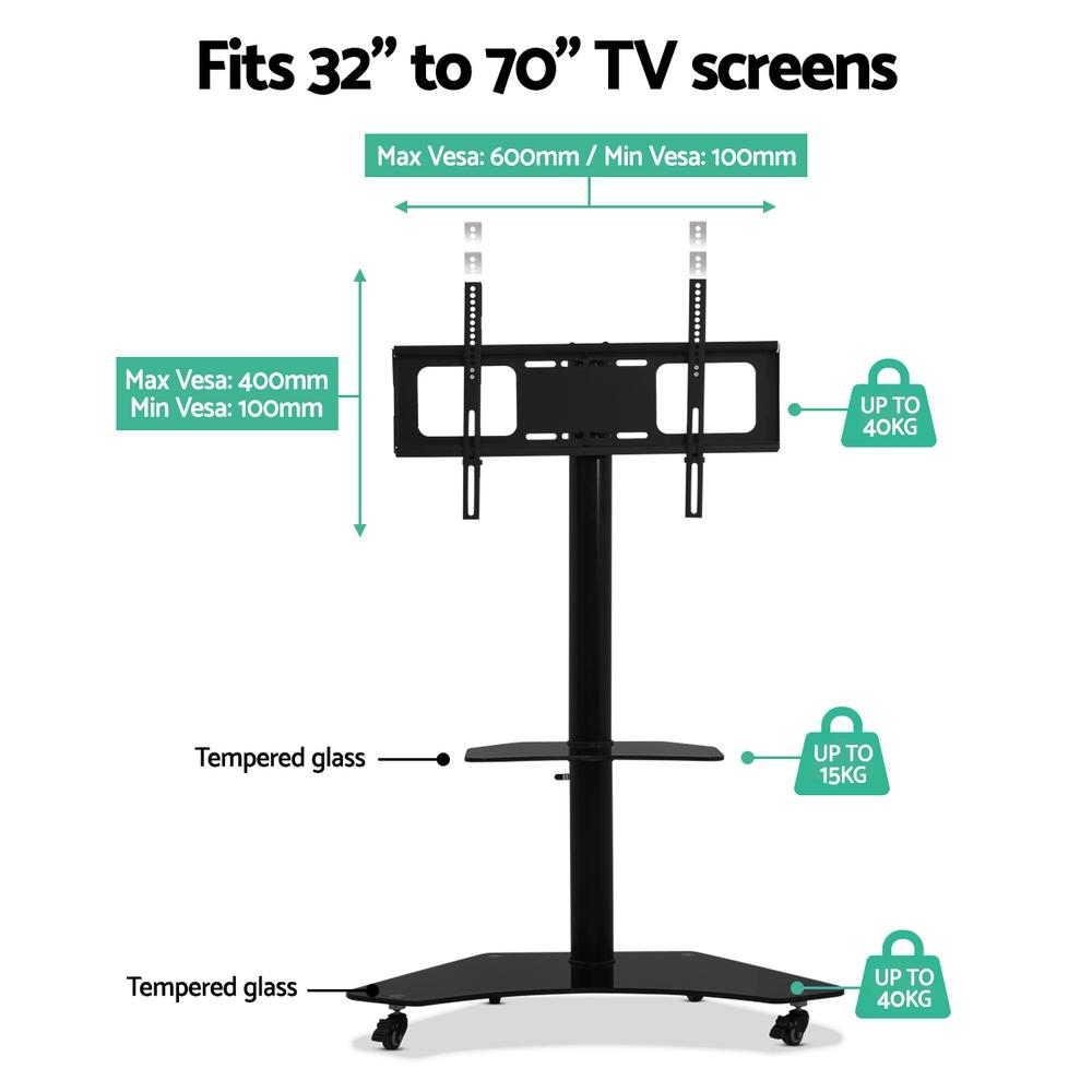 Artiss Floor TV Stand Brakcket Mount Swivel Height Adjustable 32 to 70