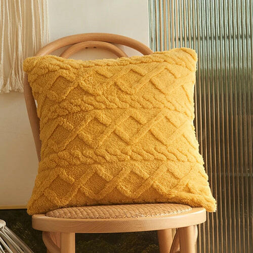 Twist Knitting Plush Pillow Case.