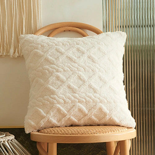 Twist Knitting Plush Pillow Case.