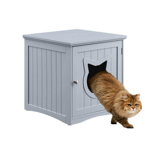 Cat House Side Table, Nightstand Pet House, Litter Box Enclosure.