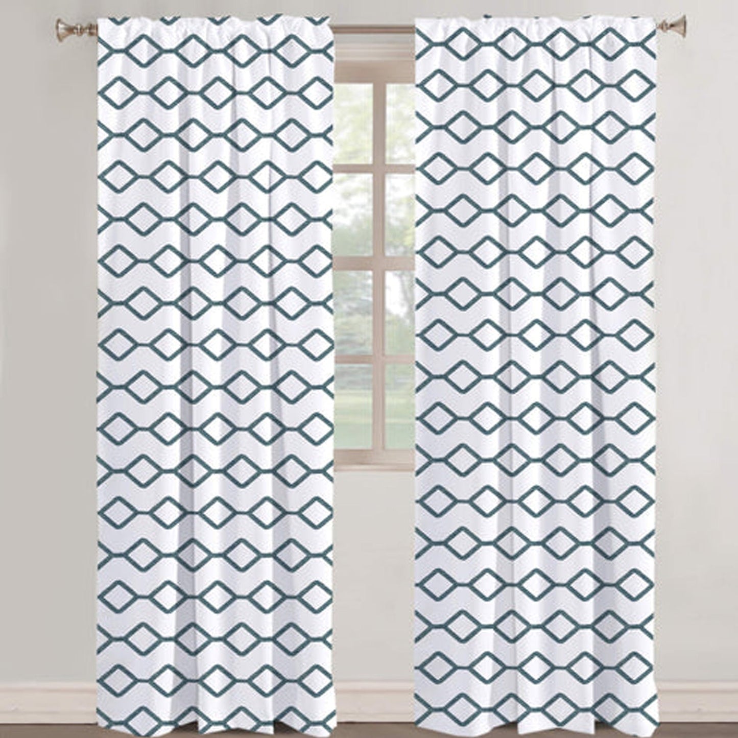 Zinnia - Set of 2 Panels Crewel Embroidered Curtains | Linen Cotton