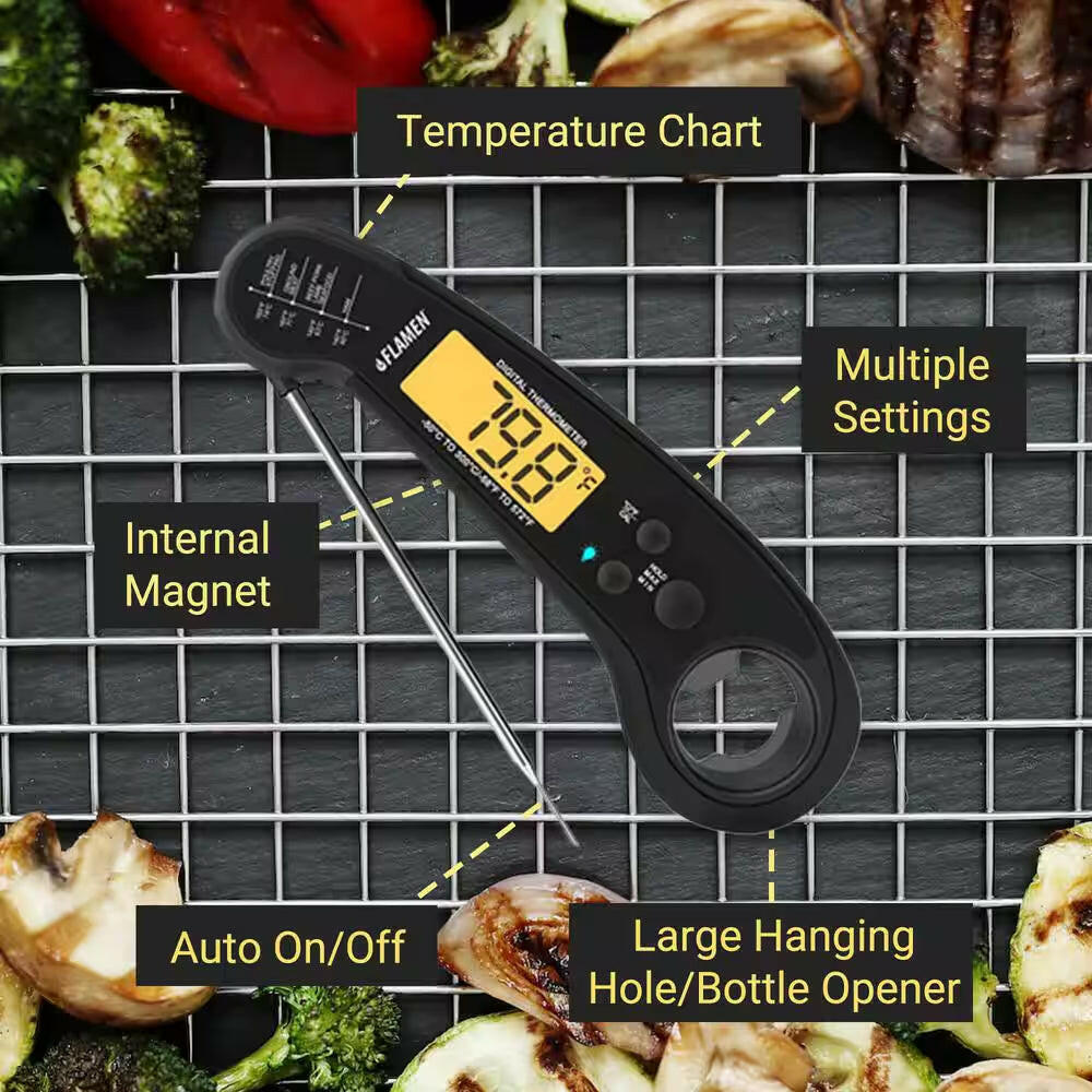 Instant Read Digital Meat Thermometer (Black).