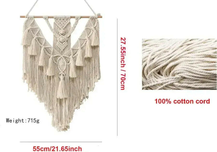 Hand Woven Macrame Wall Hanging.