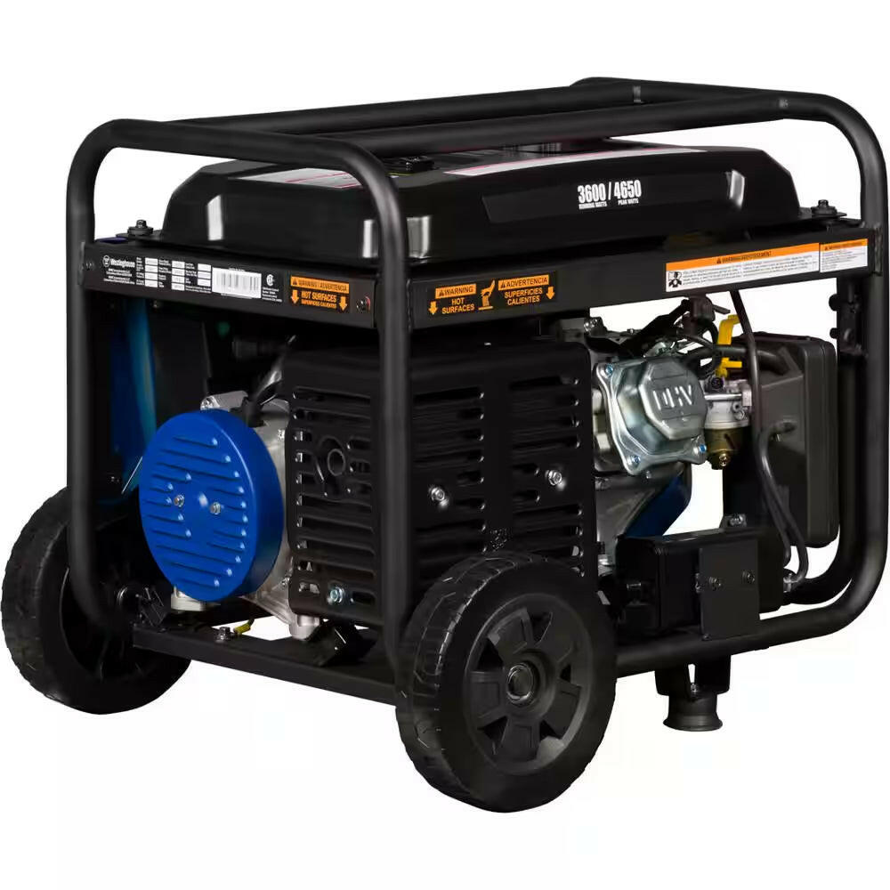 4,650/3,600-Watt Gas Powered Portable Generator with Recoil Start.