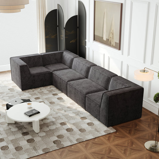 106*106" Chenille Modular L Shaped Sectional Sofa,Luxury Floor Couch