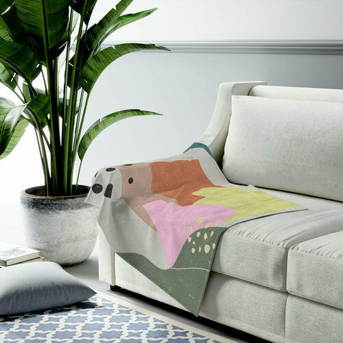 Abstract Vase Blanket Plush Throw.