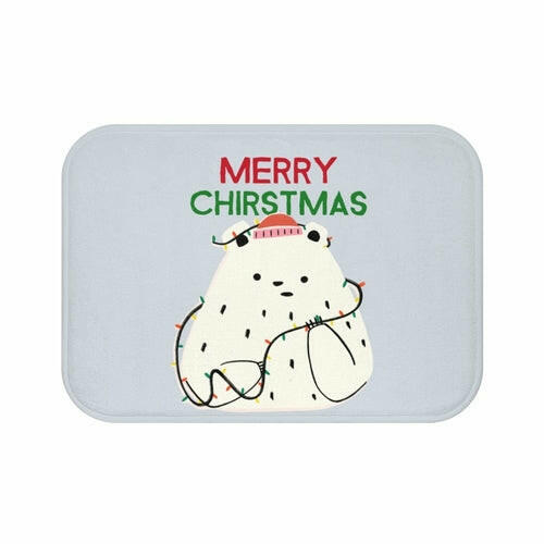 Polar Bear & Christmas Lights Bath Mat Home Accents.