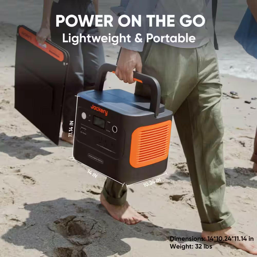 2000W Output/4000W Peak Solar Generator 1000 plus Expandable Push Button Start Battery Lifepo4 W/Two 100W Solar Panels.