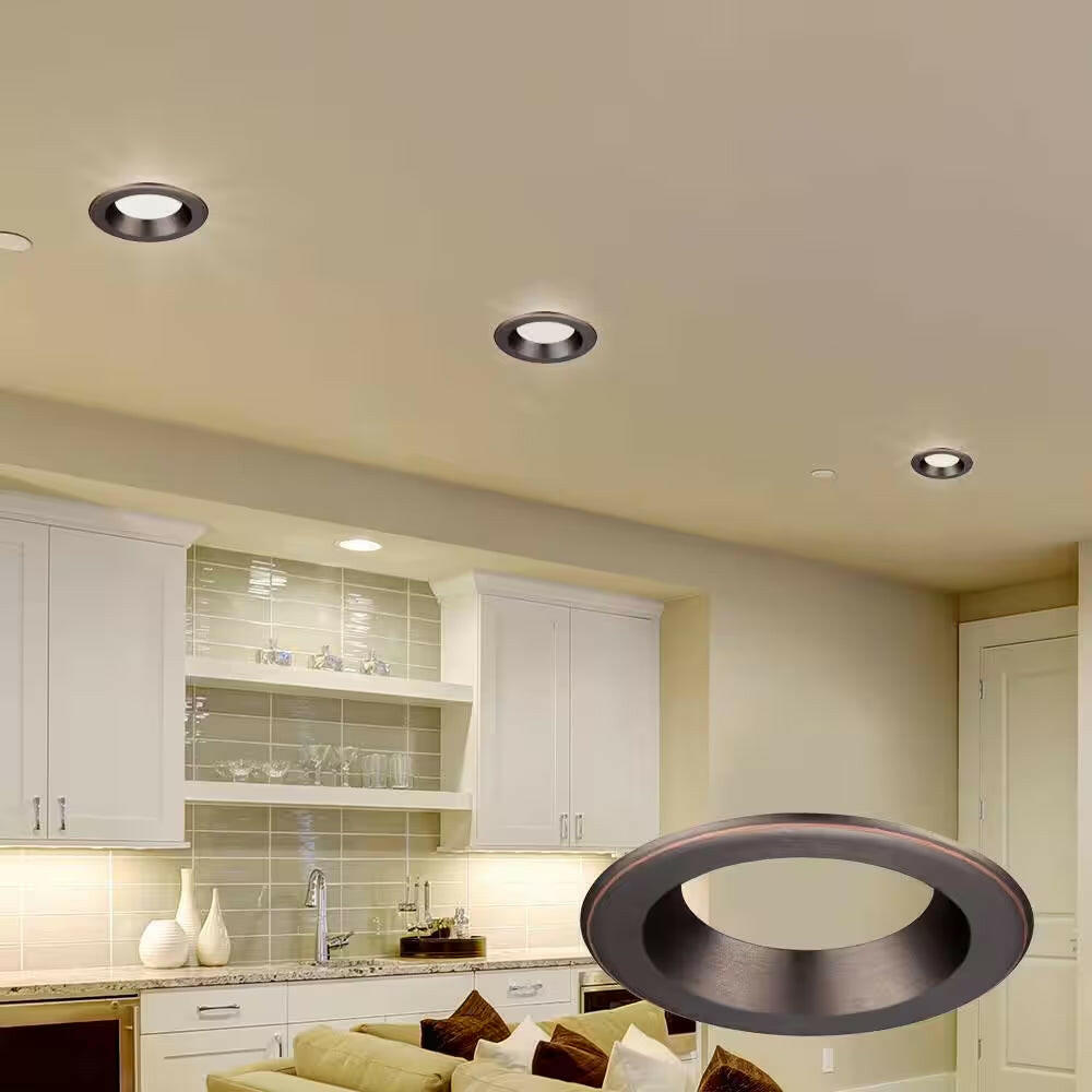 4 In. Bronze Recessed Can Light LED Trim Ring.