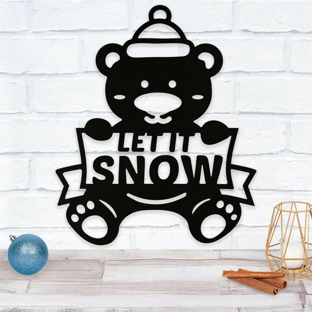 Let It Snow Bear - Metal Wall Art/Decor.