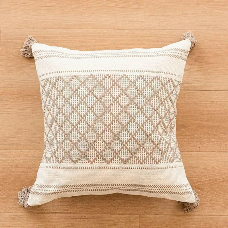 Bohemin Tuffed Geometric Cushion Cover.