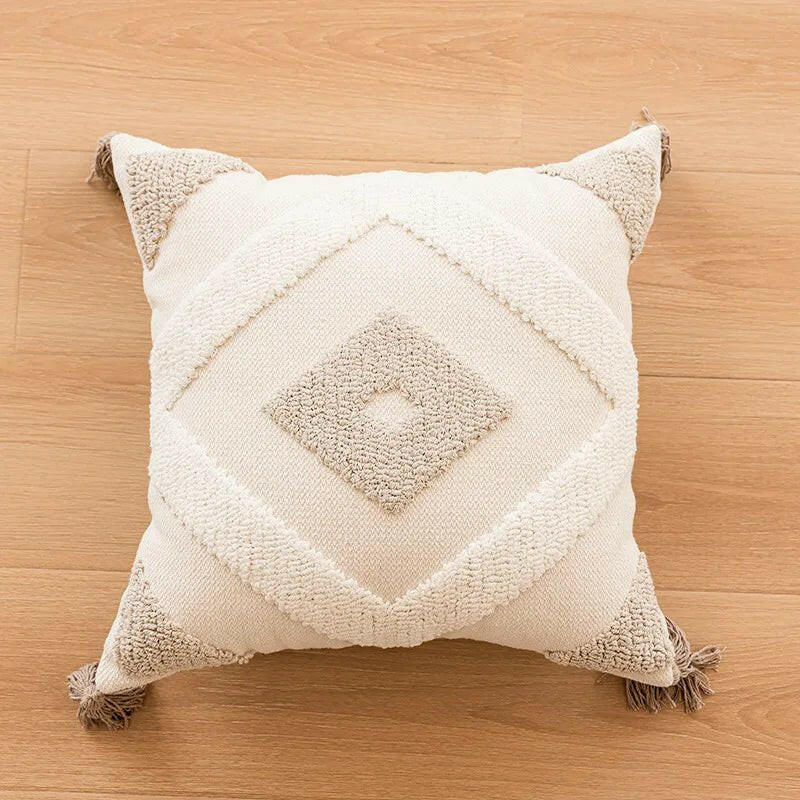 Bohemin Tuffed Geometric Cushion Cover.