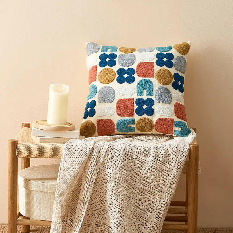 Boho Tufted Throw Pillow Case.