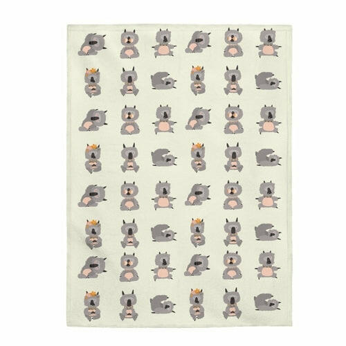 Lama Yoga Poses Velveteen Plush Blanket.