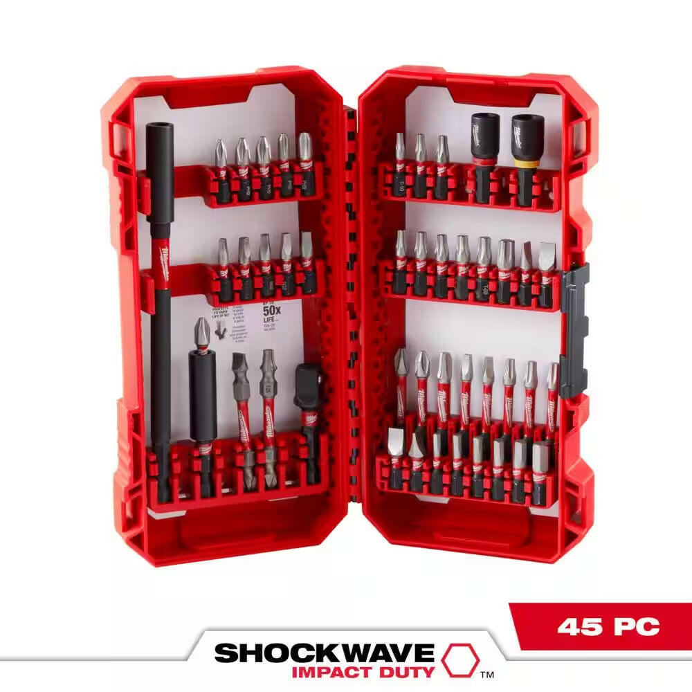 SHOCKWAVE Impact Duty Alloy Steel Screw Driver Bit Set (45-Piece).