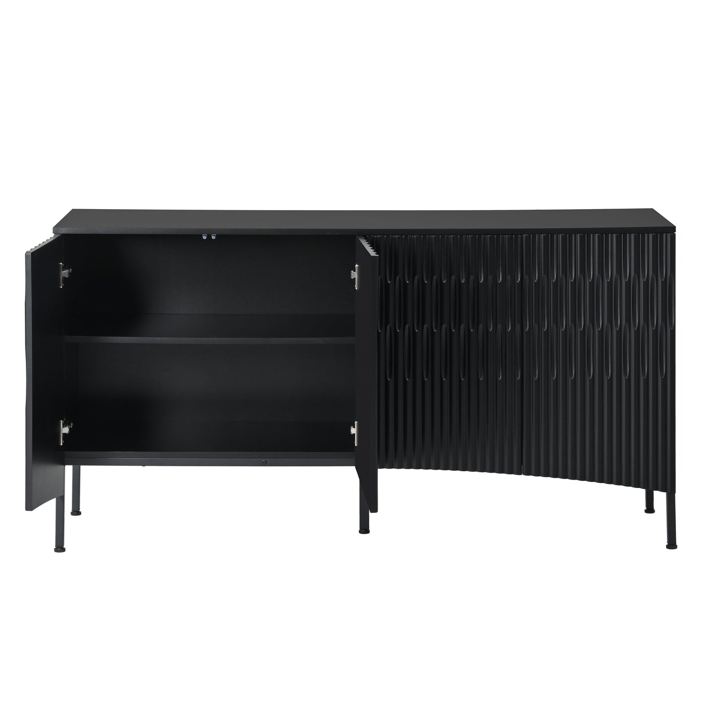 Elegant Sideboard Featuring Curved Bottom Doors with Arched Groove