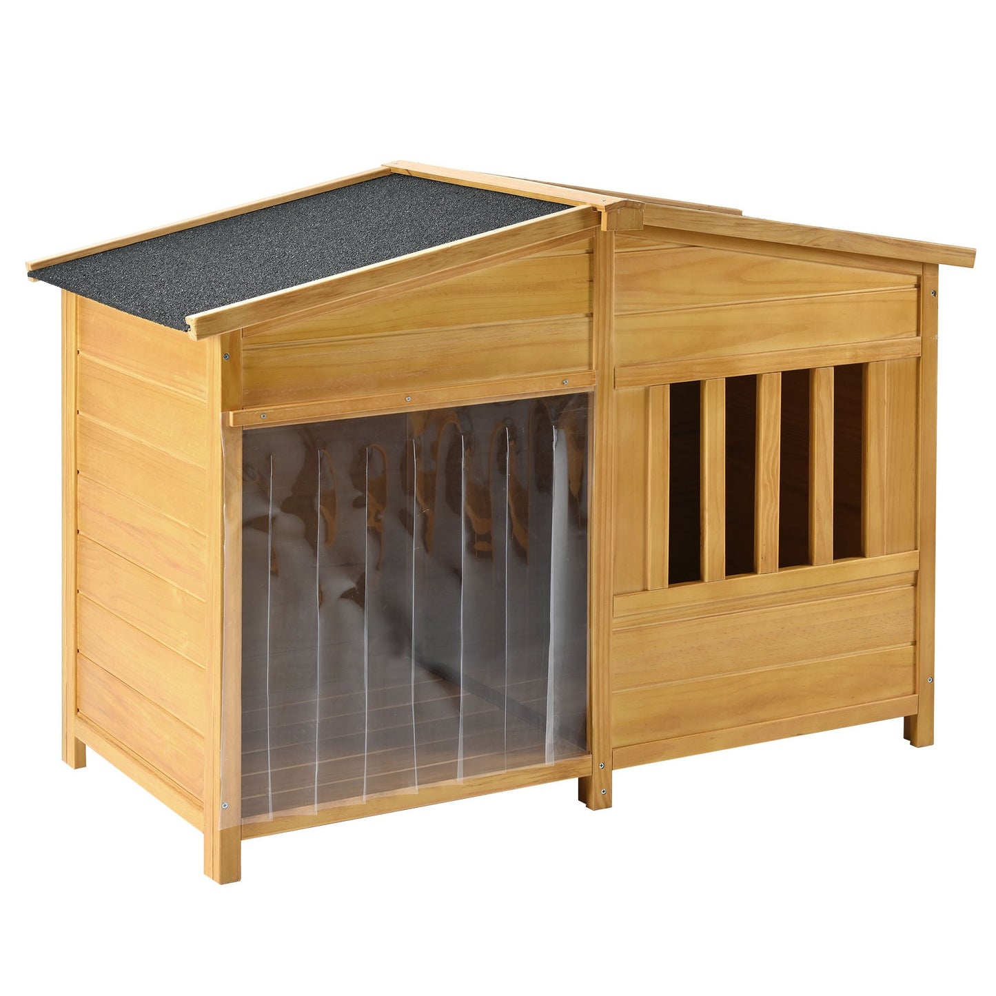 47.2" Wooden Dog House, Outdoor & Indoor Dog Crate, Pet Kennel With