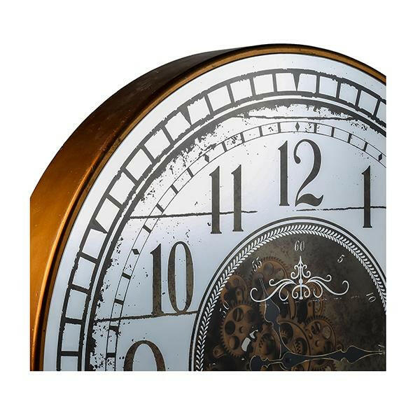 Large Round Mirror Wall Clock With Moving 3D Mechanism.