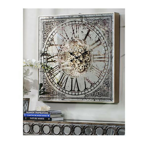 Large Square Mirror Wall Clock.