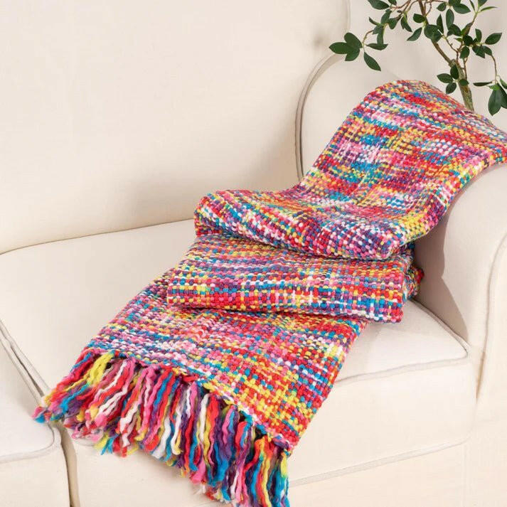 Colorful Woven Throw Blanket.