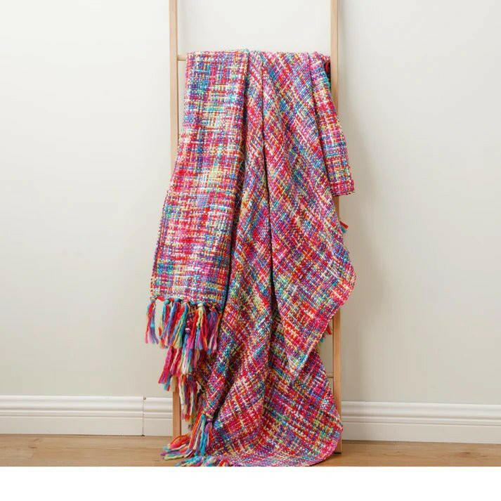 Colorful Woven Throw Blanket.