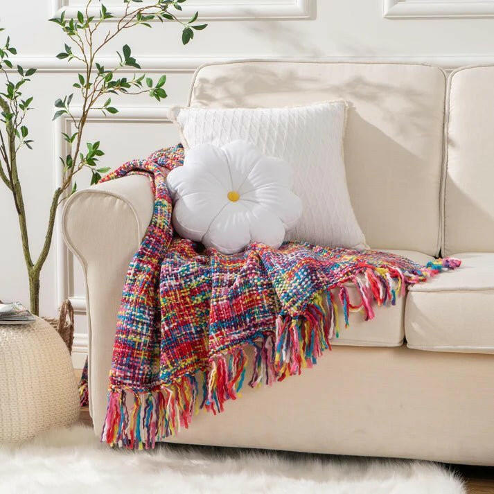 Colorful Woven Throw Blanket.